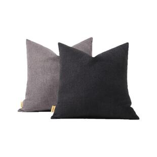 沙发抱枕套不含芯客厅轻奢高级感新款床头黑色简约靠背纯色靠枕头