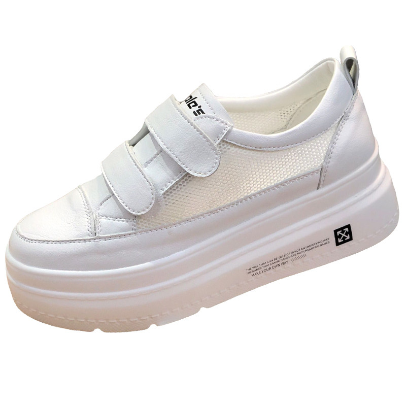 小白鞋女2026夏季新款内增高女鞋网面透气百搭休闲板鞋厚底松糕鞋