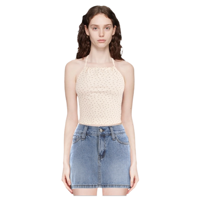 碎花上衣BM吊带背心纯欲风