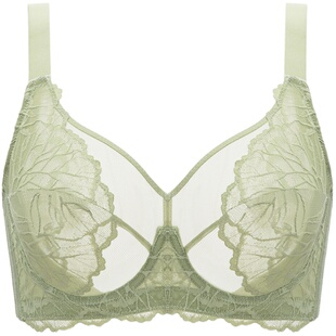 糖粒内衣女薄款大胸显小大码胖mm聚拢收副乳上托防下垂超薄文胸罩