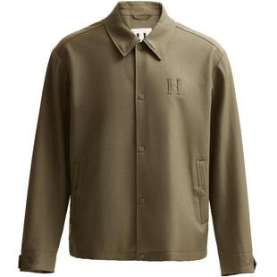 SEASONHIGH秋冬男士翻领外套夹克按扣双侧插袋立体logo纯羊毛外套