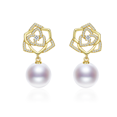 京润银S925淡水珍珠耳钉芳影