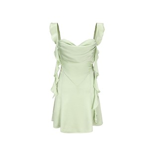 【明星同款】NanaJacqueline荡领露背连衣裙女缎面吊带约会度假裙