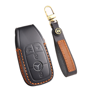头层牛皮奔驰c260l钥匙套a200l包gla扣glc车glb220壳gle350/e300l