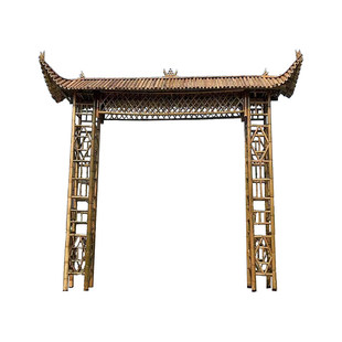 竹门楼门头竹篱笆门防腐木户外庭院门花园栅栏农村院子大门竹篱笆