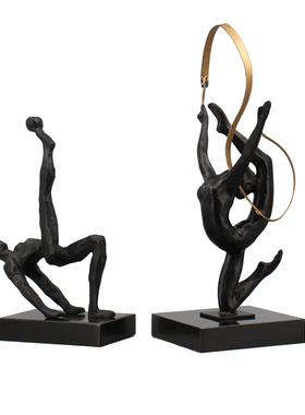 人物舞者样板房间酒柜软装饰品