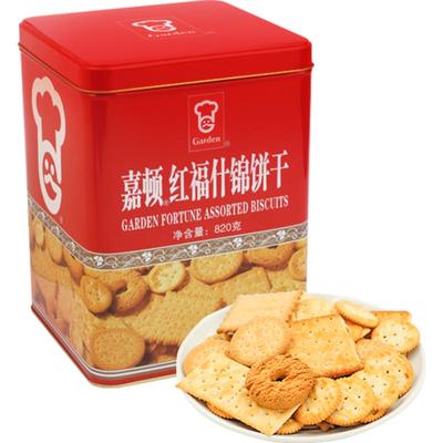 嘉顿红福什锦饼干年货礼盒820g