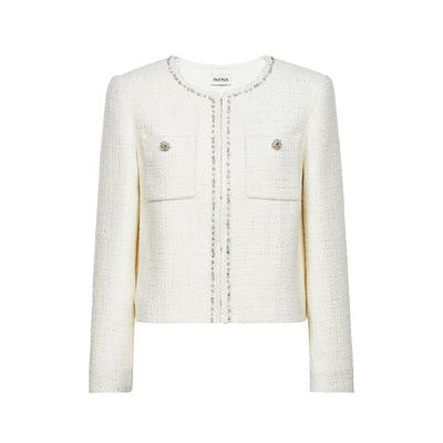 FIVE PLUS羊毛珠片小香风外套女上衣法式短款钻饰