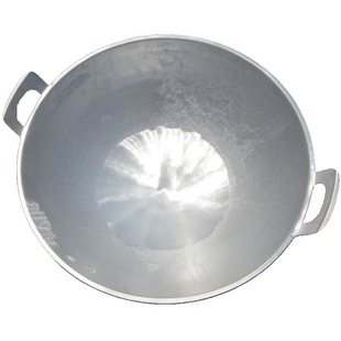 双耳炒锅 铝锅大号炒龙虾锅 老式手工铸铝加厚不沾家用炒菜无涂层
