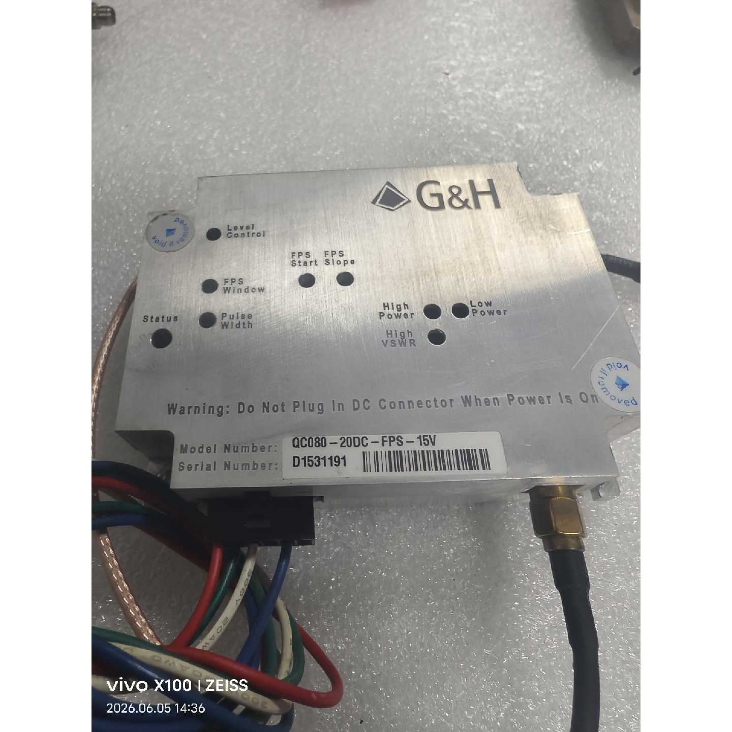 【议价-可维修】QC080-20DC-FPS-15V G&H射频开关，原 /均有货图片