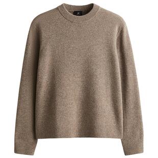 HM男装针织衫春季圆领细密针织羊毛套衫打底衫1287991