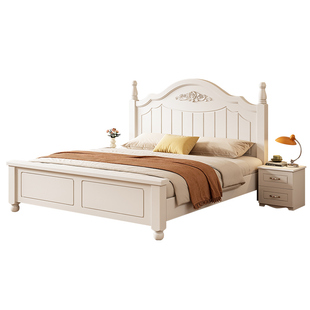 实木床1米8双人床1米5主卧欧式床1.2米单人床架出租房屋专用大床