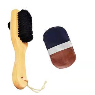 家用猪鬃毛鞋油刷不伤鞋刷软毛皮鞋刷擦鞋打鞋油多功能擦鞋工具