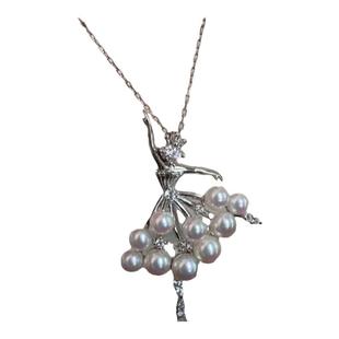 天然淡水珍珠胸针 芭蕾舞者珍珠胸针男女同款吊坠胸针两用