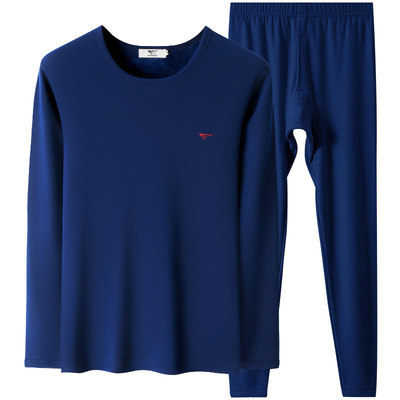 七匹狼男棉加绒加厚保暖内衣套装