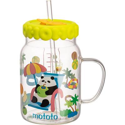 摩登主妇mototo熊猫吸管玻璃水杯