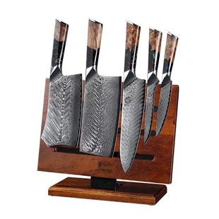 日本三本盛刀具套装大马士革菜刀七件套全套厨房刀砍剁刀中片刀送