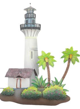 现 纽约下城公园进口基韦斯特浪漫白色灯塔立体手工铁艺壁饰