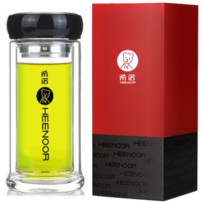 双层加厚便携车载玻璃水杯