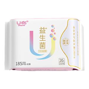 U布益生菌护垫加宽加长185轻薄透气棉柔