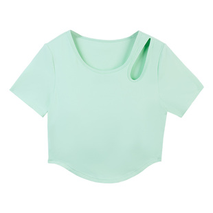 Tea Beauty瑜伽服女带胸垫普拉提训练服短袖新款运动健身服上衣夏