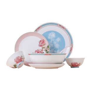 景德镇官方陶瓷中国色釉中碗盘勺专用高档轻奢礼盒餐具套装乔迁礼