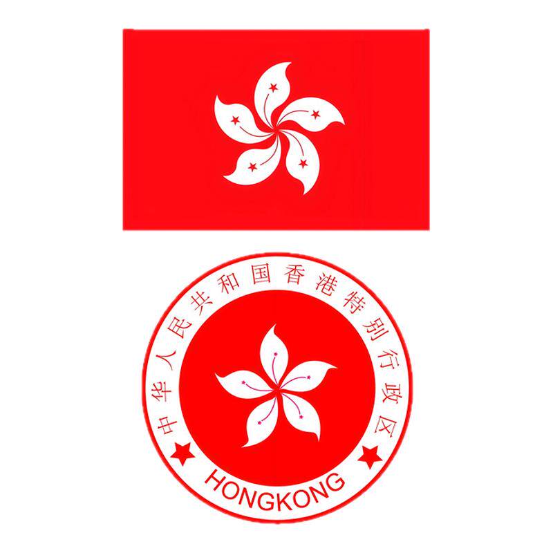 香港特区区旗烫画贴 区徽烫标衣服热转印烫图胸前logo印花图案贴