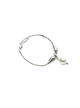 moiiom925银水滴肌理珍珠戒指