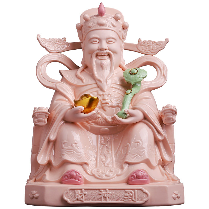 陶瓷财神爷佛像比干文财神摆件
