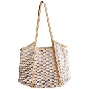 梵花不语夏日编织海滩包海边度假手提草编包休闲简约单肩包子母包