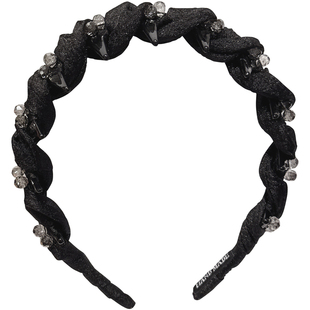 高级感气质水晶麻花高颅顶发箍带齿防滑波浪发卡女外戴头箍头饰