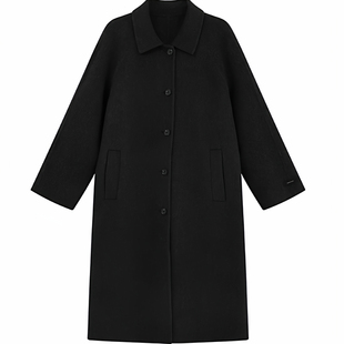 双面羊绒大衣女气质简约中长款韩版宽松羊毛呢外套高级感轻奢风