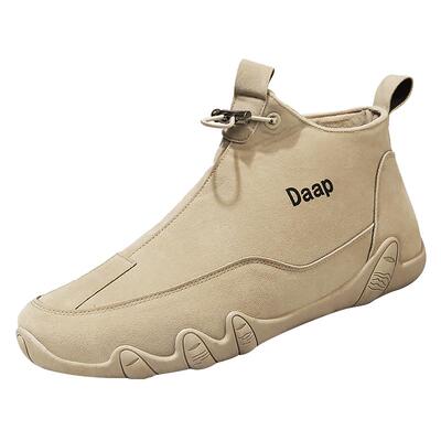 冬季马丁靴男鞋防水防滑一脚蹬运动工装工地上班工作软底劳保潮鞋