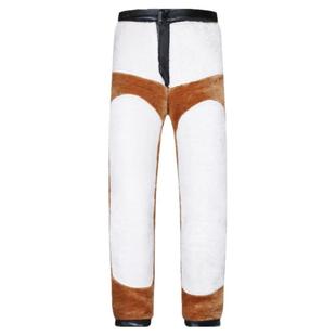 防风防水冬季男士高腰皮裤摩托车加绒中老年休闲皮裤宽松直筒长裤