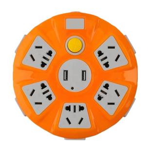 创意圆盘家用USB手机充电源插座面板多孔排插延长接线板带线插板