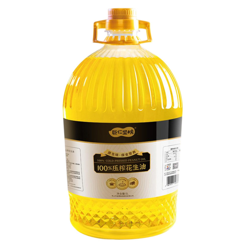 巨仁坚榜花生油食用油5L家庭桶花生油