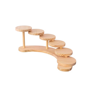 ins原木多层桌面展示置物架小摆件卧室办公书桌收纳架阶梯整理架