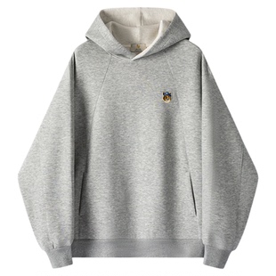 威廉福克斯秋季新款双面复合空气层连帽卫衣通勤休闲套头上衣男款