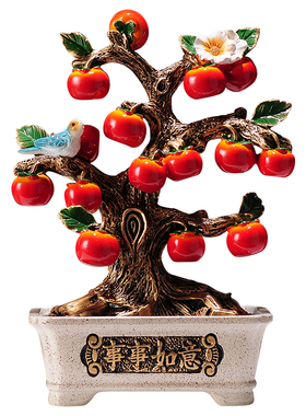 柿柿如意摆件乔迁新居礼品装饰品