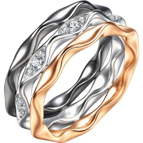 周生生珠宝18K三色黄金YuYu系列钻石戒指95197R预订