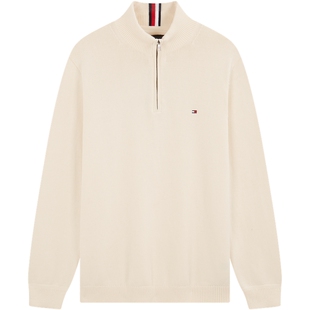 【半拉链立领】Tommy25秋冬新款男装纯棉纯色商务休闲青年针织衫