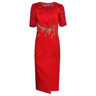 创意狐红色小礼服平时可穿晚礼服轻奢礼裙名媛气质晚宴会连衣裙女