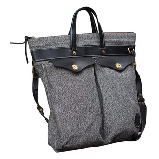 现货HKworkshop胡椒盐牛皮F-50电脑包旅行复古单肩斜挎骑行头盔包