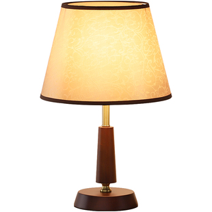 中式实木台灯卧室主卧床头灯复古家用桌面氛围灯床头柜可调光桌灯