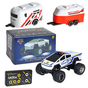 合金迷你遥控车越野口袋rc桌面漂移小汽车特斯拉大脚皮卡怪兽小车