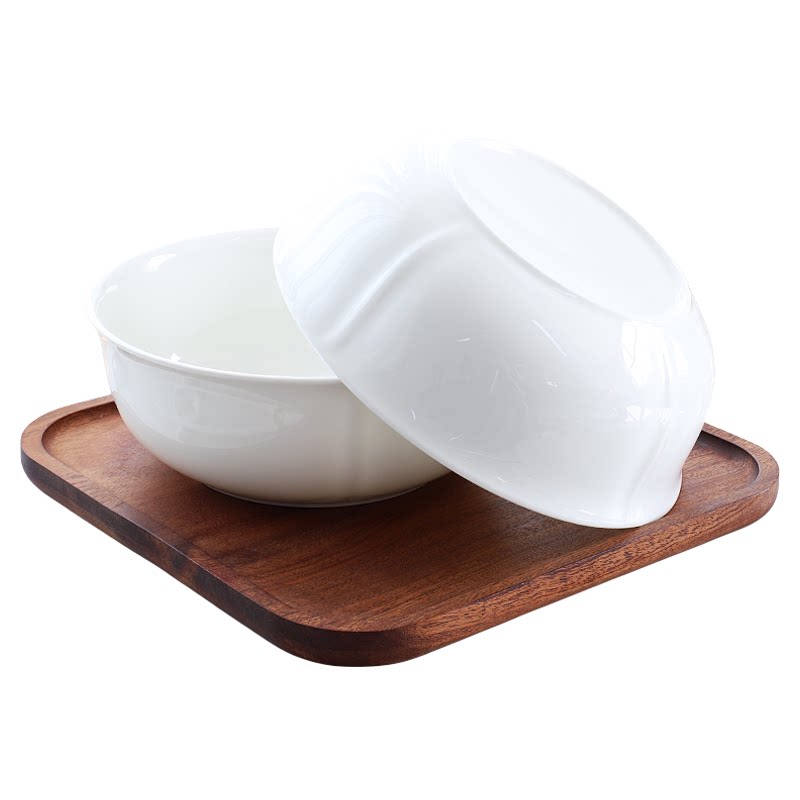 纯白骨瓷大汤碗家用大碗饭盆拉面碗餐具面碗汤盆大号汤碗釉下彩