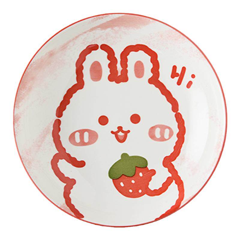 陶瓷盘菜盘家用盘子碟子餐具水果盘可爱动物炒菜盘卡通风餐盘