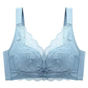 内衣女薄款夏季大胸显小透气洞洞杯收副乳上托防下垂无钢圈文胸