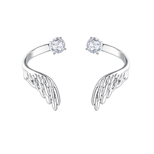 钛合金天使之翼耳骨钉养耳洞甜酷翅膀耳环锆石耳钉高级感钛钢耳饰