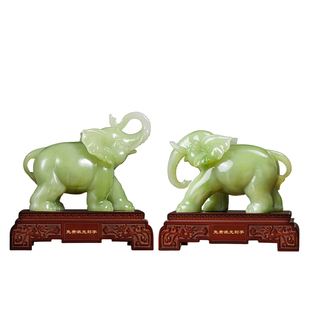 吉祥如意大象摆件一对招财客厅玄关酒柜大气装饰品搬新家乔迁礼物